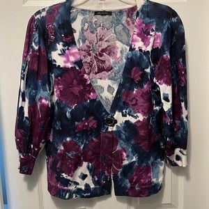 Anne Klein Sweater Multi Shades of Purples and Blues Size Large